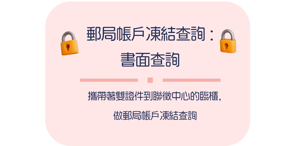 郵局帳戶凍結查詢 | 書面查詢