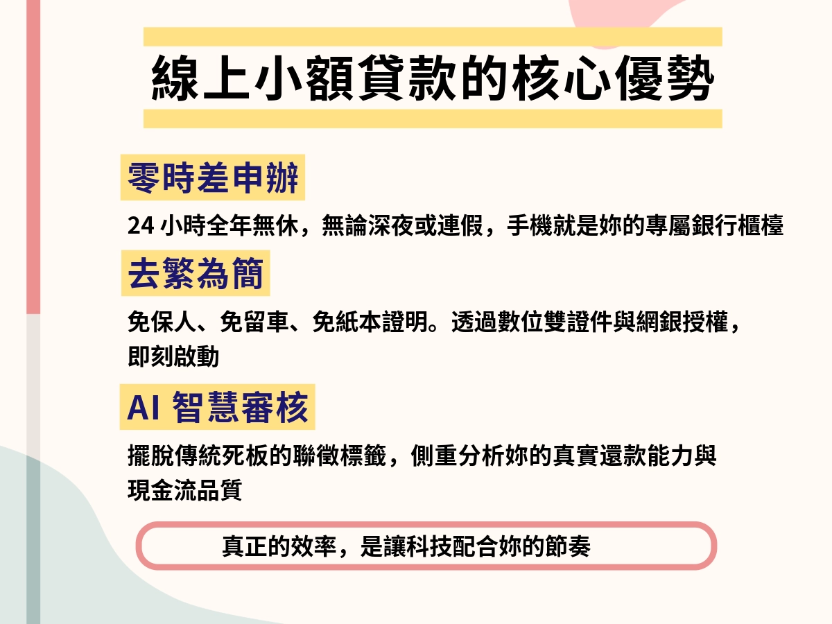 線上小額貸款的核心優勢